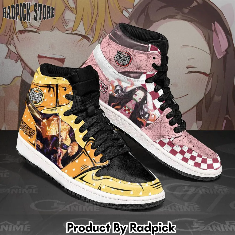 Zenitsu & nezuko air jordan high top sneakers anime mn23  rp0401133